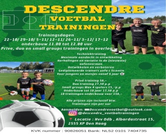 Descendre voetbal trainingen start bij ODB !!!