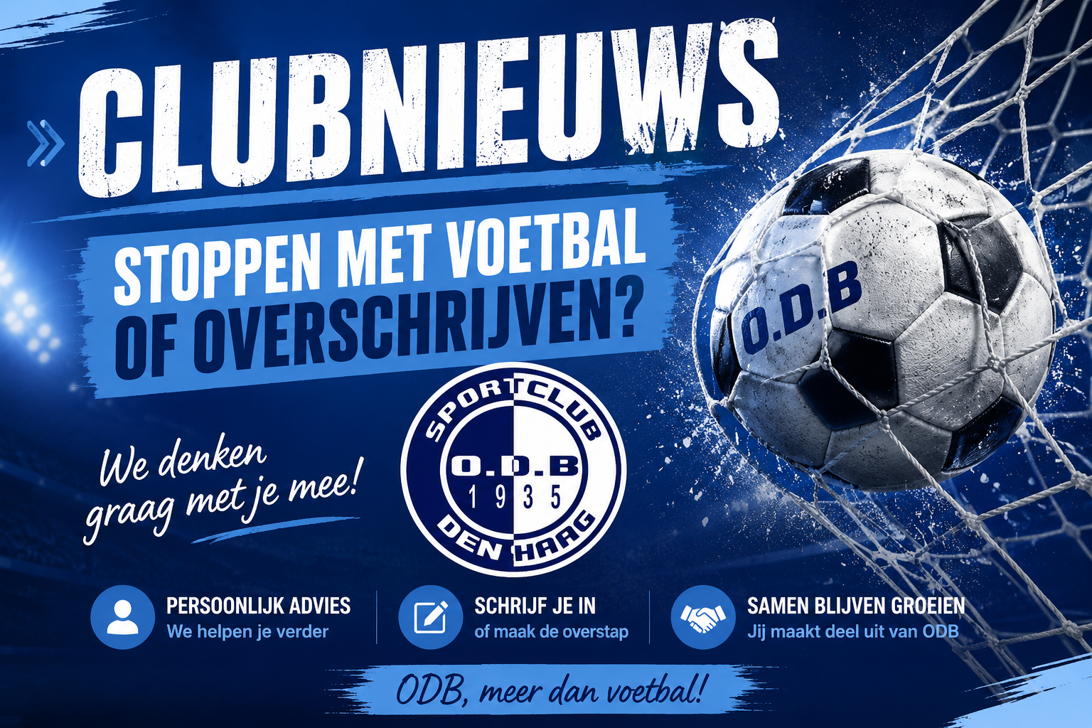 Stoppen met voetballen of overschrijven naar andere club